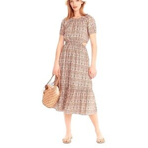 J. CREW x LIBERTY FABRIC Georgia Duke Side Cut Out Cotton Midi Dress BG128